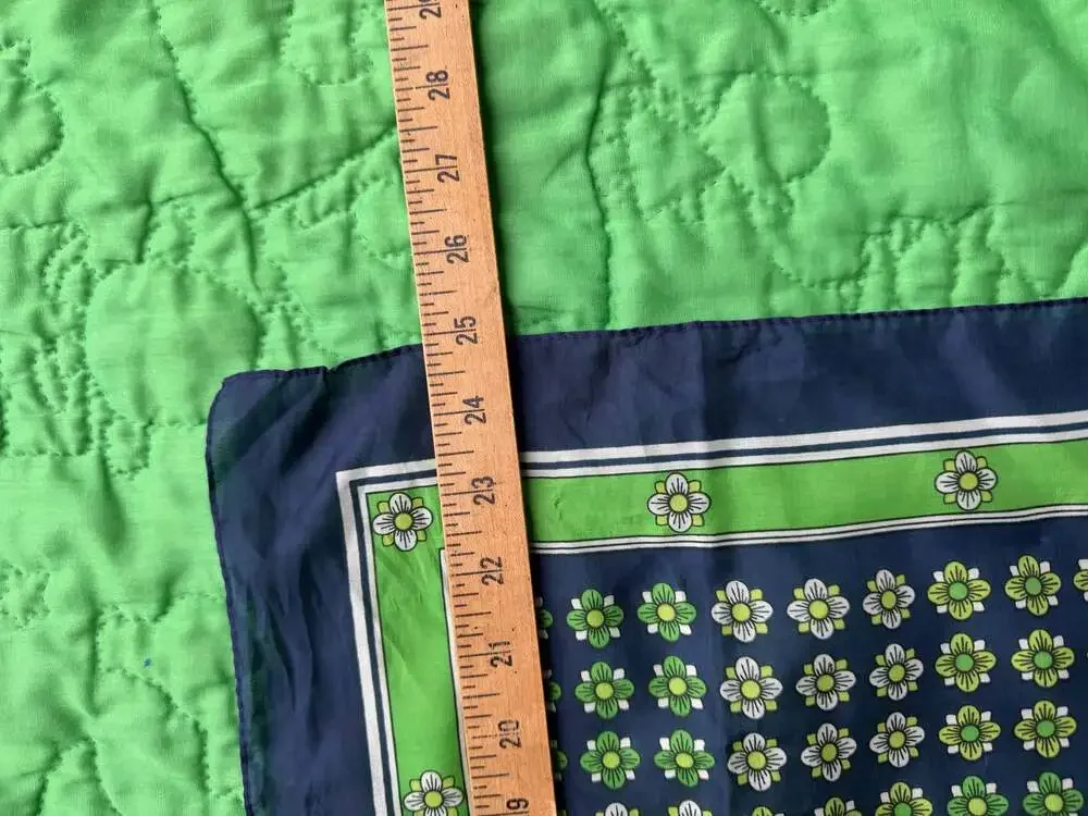 Vintage Blue and Green Floral Pattern Scarf